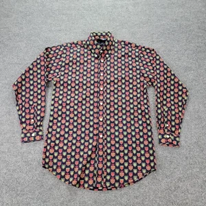 Nautica Shirt Youth Boys Large 16-18 Blue Crest All Over Print Vintage - Picture 1 of 7