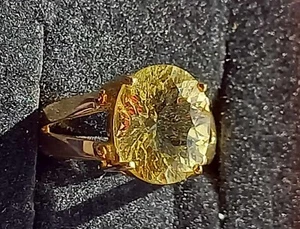 Absolutely Stunning Natural Lemon Citrine 9ct Gold Ring, Brand New, Boxed - Picture 1 of 15