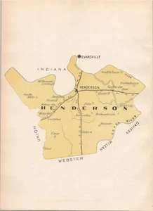 Mapa antiguo del condado de Henderson Kentucky 1893 - Imagen 1 de 1