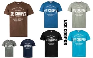 Mens Branded Lee Cooper Short Sleeves Top Large Logo Print T Shirt Size S-XXXXL - Picture 1 of 26