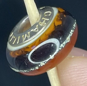 NEW Chamilia Murano Glass Sterling Silver Bead Charm GOLDEN SKY OB-167?RETIRED - Bild 1 von 8