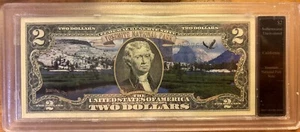 $2 Yosemite National Park Seal Colorized Note California Uncirculated Currency - Picture 1 of 2