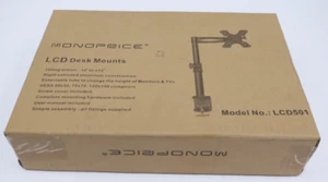 New Monoprice 2 Way Adjustable Tilting Desk Mount Bracket LCD501 Black - Picture 1 of 5