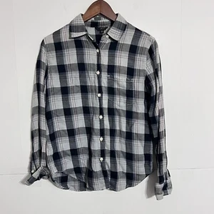 Joes Collection Womens Flannel Shirt Size XS Grey Plaid Long Sleeve Button Up - Picture 1 of 7