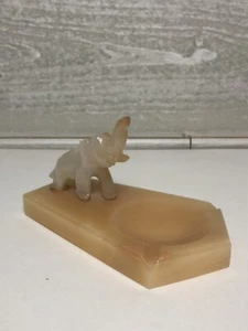 Vintage Marble Stone Elephant Ashtray/ Soapdish Great Condition - Imagen 1 de 5