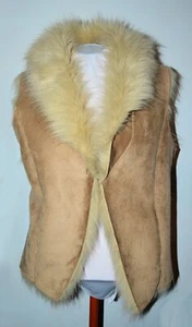 LUX! FEVER Faux Fur and Suede VEST Women's Sz M - Picture 1 of 6