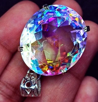 Mystic Quartz GS Solid Silver Pendant 73.65 Ct Certified Loose Gems - Image 1 of 4