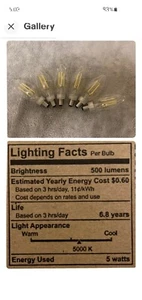 12Pack GE Daylight LED B10C Candelabra Base Bulbs 60W EQ 5W Decorative Free ship - Picture 1 of 7