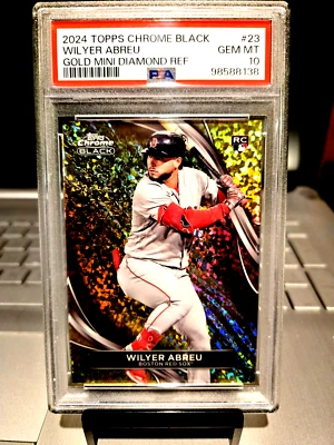 2024 Topps Chrome BLack #37/50 Wilyer Abreu Gold Mini Diamlond Ref. #23 Gem. 10 - Image 1 of 4