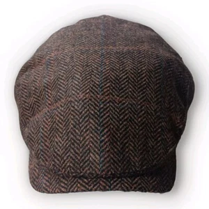 Wigens Johnston & Murphy Wolle braun Fischgrät Flatcap Mütze Herren: Large - Bild 1 von 16