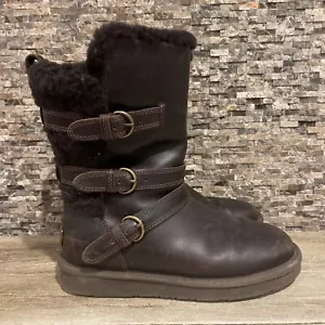 UGG Australia 1008827 Damen Becket kurz Leder Lammfell Stiefel Schokolade Gr. 8 - Bild 1 von 9