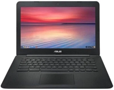 ASUS Black Chromebook Laptop 14" Intel Celeron 4GB RAM 16GB SSD HDMI WiFi Webcam - Image 1 of 4