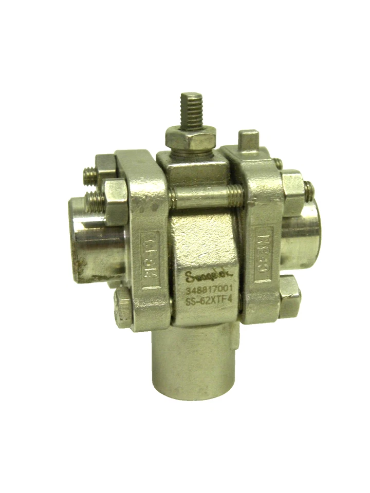 USED - Swagelok SS-62XTF4 SS 3-Piece 60 Series 3-Way Ball Valve Assy - Image 1 of 4