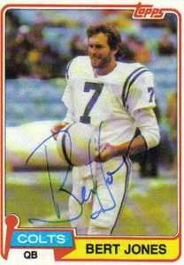 BERT JONES SIGNED 81 TOPPS FOOTBALL CARD COLTS - Picture 1 of 1