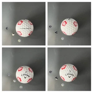 LOGO PELOTA DE GOLF-(1) RARA #3 MICHELLE WIE TOUR TRUVIS.RED/WHITE! ¡GRADO 9/10! - Imagen 1 de 5