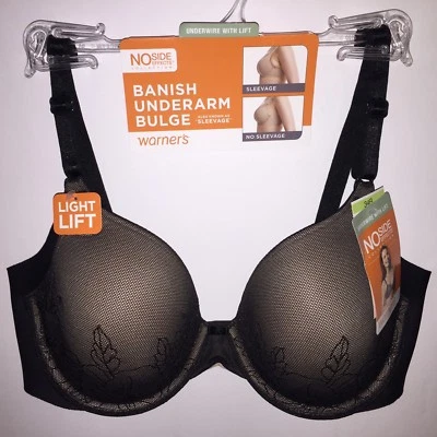 Warner's Bra Underwire with Lift Lace Floral Contour Bow No Side Effects RD0561 - Image 1 of 4