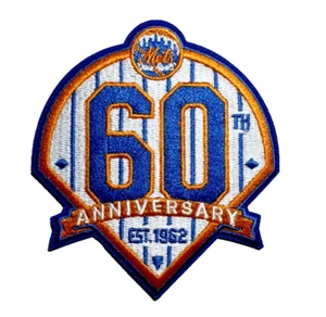 Parche bordado de hierro/coser de 3,5 pulgadas de los New York Mets 60 aniversario temporada 2022 - Imagen 1 de 3