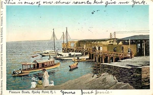 VERGNÜGUNGSBOOTE, ROCKY POINT, RHODE ISLAND, 1906 ALTE POSTKARTE (N580) - Bild 1 von 2