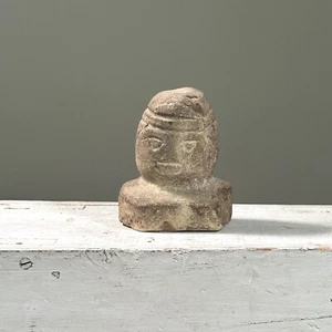 Antique Hand Carved Folk Art Stone Effigy Bust - Picture 1 of 6