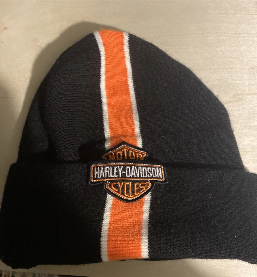 Vintage Harley Davidson Beanie Rare Y2K Black/Orange - Image 1 of 4