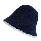 Soft Contrast Lace Elastic Bucket Cap Thick Warm Fisherman Hat Knitted Hat