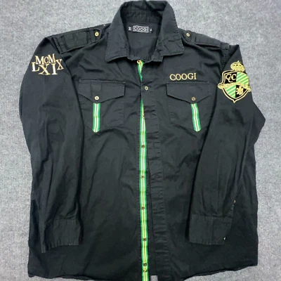 Camisa De Colección COOGI Country Club Para Hombres XXL 2XL Bordada Negra Dorada Verde Y2K Foto 1 de 4