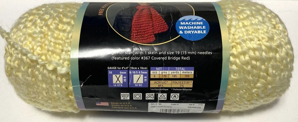 Hilo casero marca Lion 'Bulky 5' colores descontinuados grueso 185 yardas por madeja Foto 1 de 1