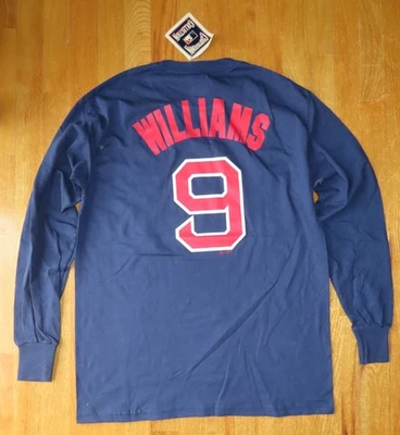 Majestic Cooperstown TED WILLIAMS 9 号波士顿红袜队 (MD) 长袖衬衫标签 — 第 1/4 张图片
