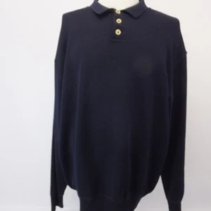 I LEVRIERI Navy Blue 100% Pure Merino Wool Sweater Made in ITALY Size XXL - Picture 1 of 13