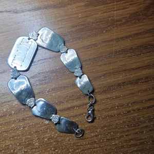 1944 Australian Silver Coin Bracelet TILLIE Love Token WWII Souvenir Trench Art - Picture 1 of 10