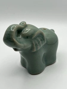 Porcelain Elephant Figurine Celadon Green Water Dropper Korean - Picture 1 of 20