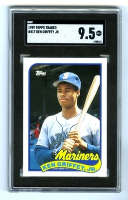 KEN GRIFFEY JR. ~ 1989 TOPPS SGC-9,5 НОВОМ + ГРАДУИРОВАННЫЙ MLB ДЕБЮТАНТ RC КАРТА #41T ~ НОВЫЙ ЧЕХОЛ - Изображение 1 из 2