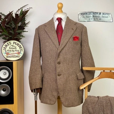 John Silver & Sons (42S) Fully Bespoke TWEED Houndstooth Shooting Hacking Suit - Image 1 of 4