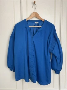 HUSH Sandra Shirred Top Size UK 14 Cobalt Blue Oversized Blouse Smart Loose Boho - Picture 1 of 11