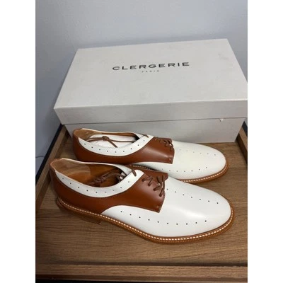 Zapatos Derby Clergerie Mujer Roxie Con Cordones, Blanco/Tostado 9 EU 39 Foto 1 de 4