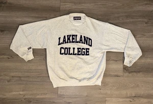 Vintage JanSport NCAA Lakeland College Rundhalsausschnitt Pullover Herren Large meliert grau - Bild 1 von 16