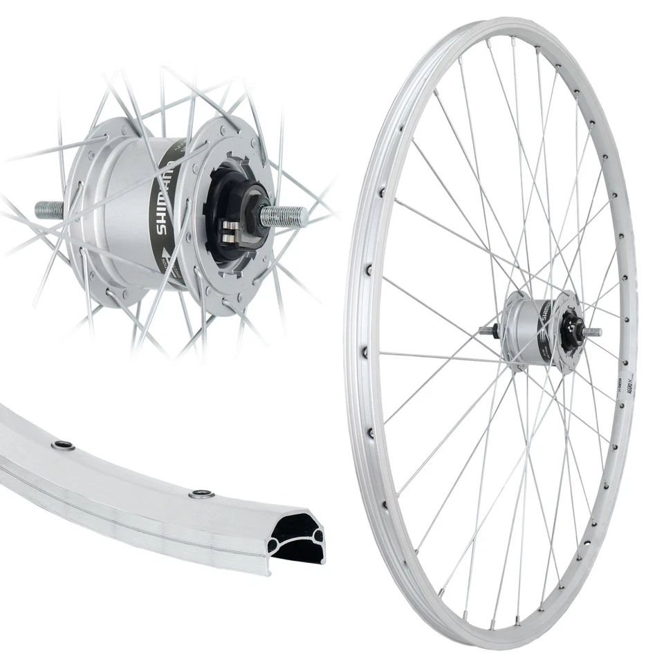 28 Zoll Vorderrad Nabendynamo 19-622 Hohlkammerfelge 6Volt/3Watt Shimano silber - Bild 1 von 1