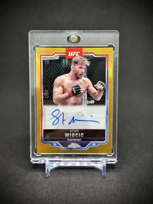 Stipe Miocic 2025 Topps Chrome UFC Veteran On Card Auto Gold Refractor /50 SSP - Image 1 of 3