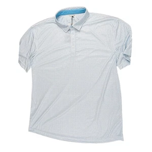 NEW Swannie's Tanner Polo Shirt Men's SIZE XL Maui Blue Printed Stretch Golf NWT - Picture 1 of 8