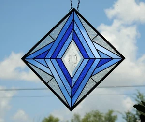 Buntglas Hängetafel, Galaxy Fantasy Serie, mit blau und grau mit - Bild 1 von 11