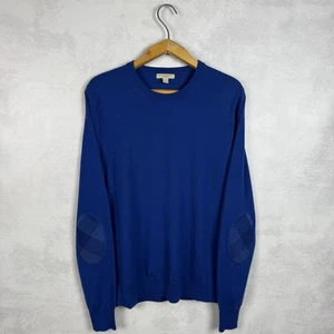 Burberry Brit Elbow Patches Merino Wool Jumper Sweater Size M 180/96A - Picture 1 of 24