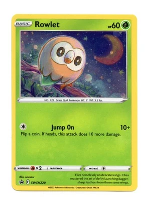 Rowlet (Cosmos Holo) SWSH220 Promo Sword & Shield Pokemon Card - Image 1 of 2