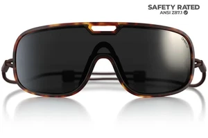 Ombraz Sunglasses Armless Refugio Tortoise Frame Black Mirror Lens $190 MSRP - Picture 1 of 9