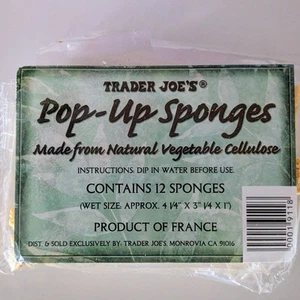 TRADER JOES 12 Esponjas Pop-Up COMPOSTABLES NATURALES 🧽 - Imagen 1 de 5