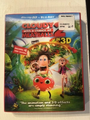 Cloudy With A Chance of Meatballs (Blu-ray 3D/2D/DVD, 2013) With Lenticular Slip - Image 1 of 4