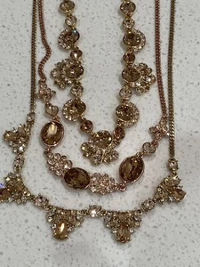 GIVENCHY Multi-Colored Crystals Rhinestones 16”+3” Necklace Lot Of 3 - Picture 1 of 24