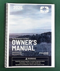 2025 Polaris Sportsman 450 H.O. EPS Owner's Manual: Full Color & Clear Covers - Imagen 1 de 1