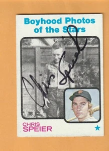 Tarjeta fotográfica Topps Boyhood 1973 firmada por Chris Speier Gigantes de San Francisco automática 3U - Imagen 1 de 2