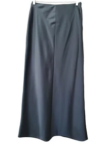 Vera Wang Collection Black Satin Finish Evening Formal Long Side-Zip Skirt Sz 10 - Picture 1 of 5