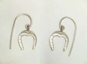 Orecchini con FERRO DI CAVALLO in Argento 925 - pendenti con amo - Equitazione - Foto 1 di 2